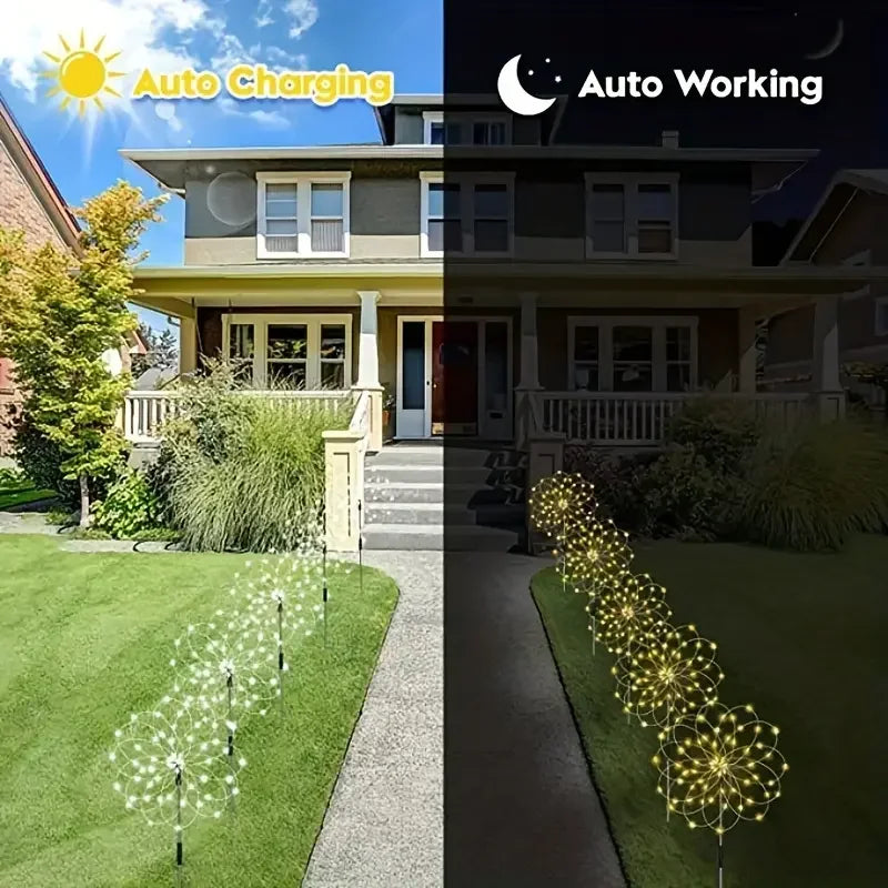 Outdoor Waterproof Solar Garden Lights 8 Lighting Modes with Remote Control