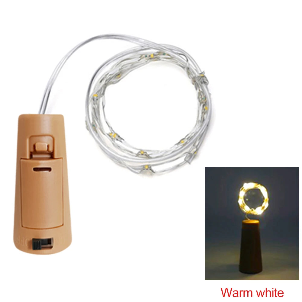 Wine Bottle Cork LED String Holiday Fairy Lights Christmas Tree Wedding Party Decor