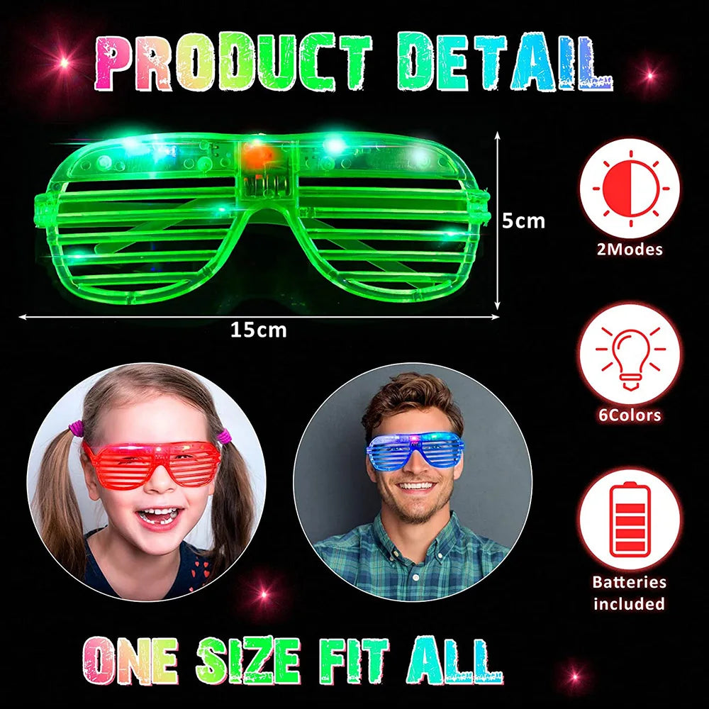 Glow In The Dark Glasses Bulk Led Light Up Glasses For Kids Adults Party Supplies