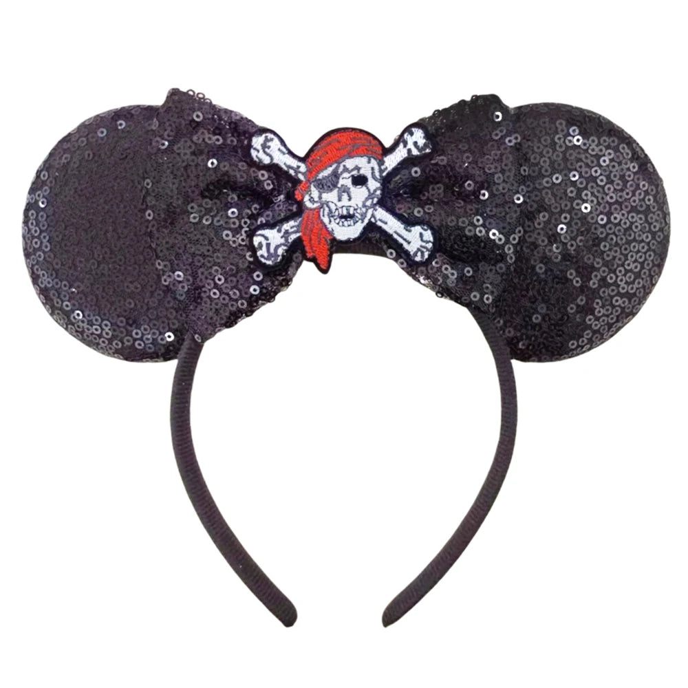 Newest Minnie Ears Headband Halloween Festival Party Sequins Bow Hair Accessories