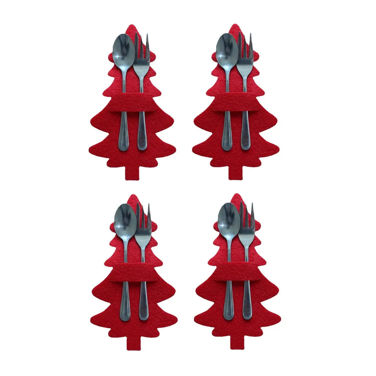 Christmas Knife and Fork Holder Pocket Cutlery Bag Non-woven fabric Cookware Organizer