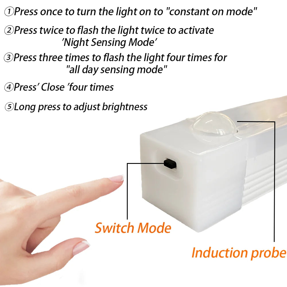 LED Motion Sensor Light Wireless Night Light Type C Rechargeable Light
