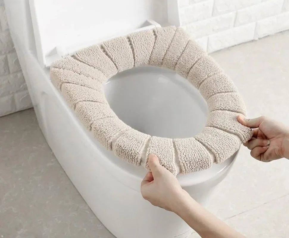 Toilet Seat Cover Warm Soft Acrylic Washable Mat Home Decor Close-stool Mat Seat Case