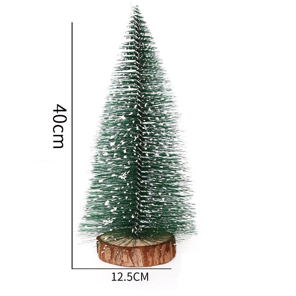 Mini Christmas Trees Different Size Craft Artificial Wooden Base Xmas Decoration